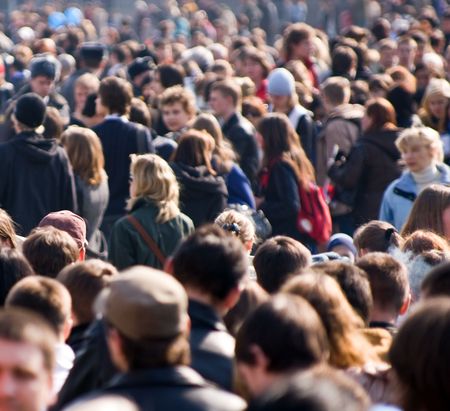 Crowd of people at the street