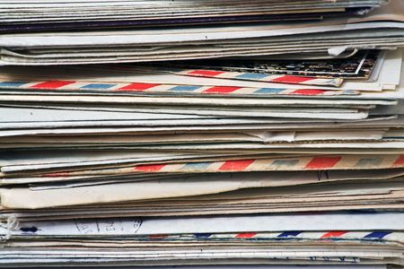 A bulk of old  letters and junk mail 