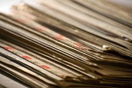 A bulk of old  letters and junk mail の写真素材