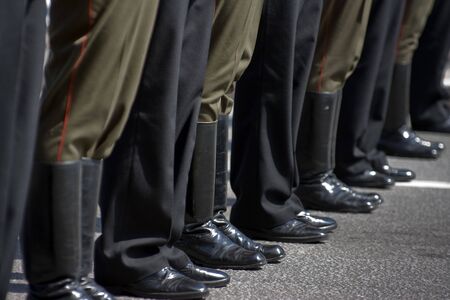 Army unit at the paradeの写真素材