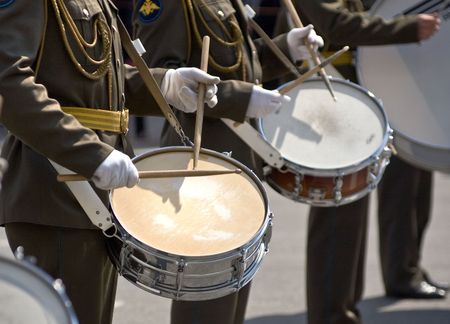 Musicians at the Festival of Military Bands, St.Petersburg, Russia, 12.06.2008の写真素材