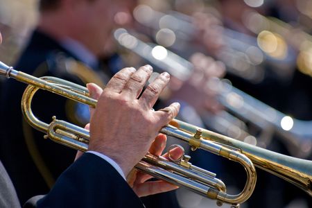 Musicians at the Festival of Military Bands, St.Petersburg, Russia, 12.06.2008の写真素材