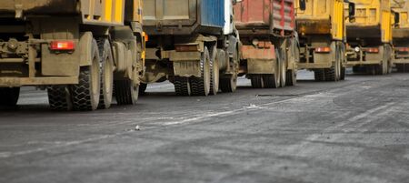 Trucks at the roadの写真素材