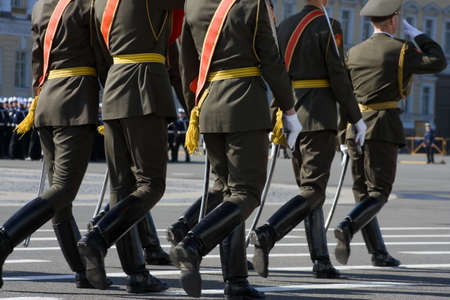 Military parade in St.Petersburg, Russia, in honor of Victory Day 09.05.2009の写真素材