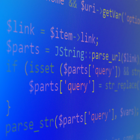 Program code - angle view