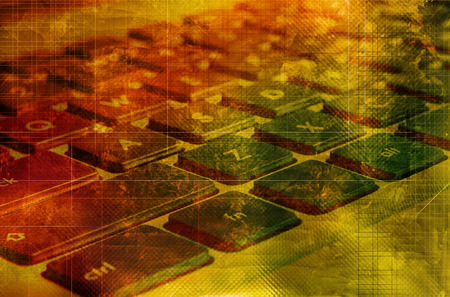 Vintage grunge background with keys of notebook keyboardの写真素材