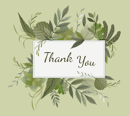 Vector card design with flower plant, watercolor hand drawn beautiful bouquet. Elegant postcard, greenery wedding invite. Text space frameのイラスト素材