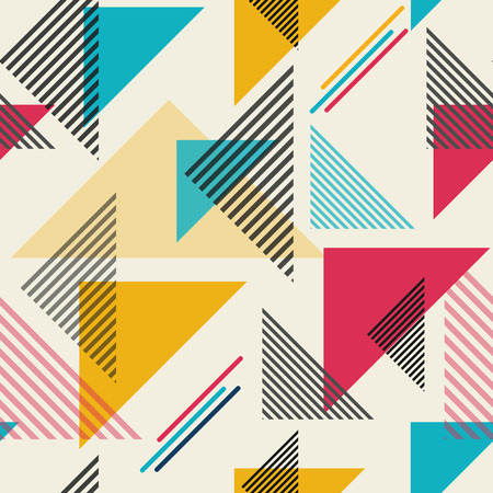 Abstract geometric pattern with lines. Memphis style. seamless texture for printingのイラスト素材