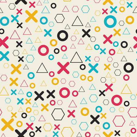 Abstract geometric pattern with lines. Memphis style. seamless texture for printingのイラスト素材