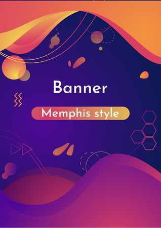 Fluid organic colorful shapes. Gradient abstract banners with flowing liquid shapes. Template for the design of a logo, flyer or presentation. Vectorのイラスト素材