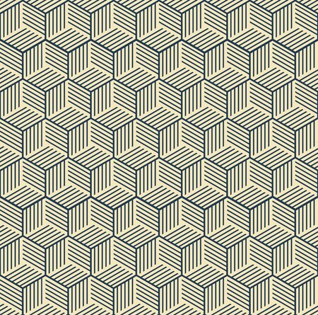 pattern is seamless, geometric, monochrome, axonometry, cubeのイラスト素材