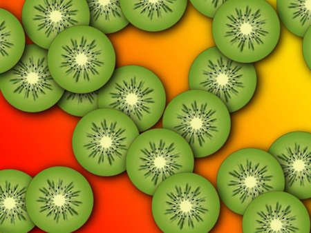 Background much tropical fruit kiwi of green colour