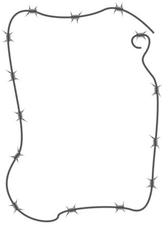Framework from a barbed wire on a white backgroundのイラスト素材