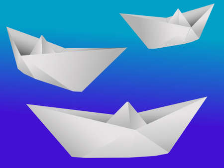 The three paper toy ships - a vectorのイラスト素材