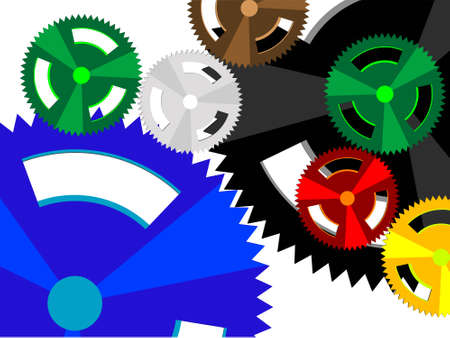 Background - the mechanism from multi-coloured gears in a vectorのイラスト素材