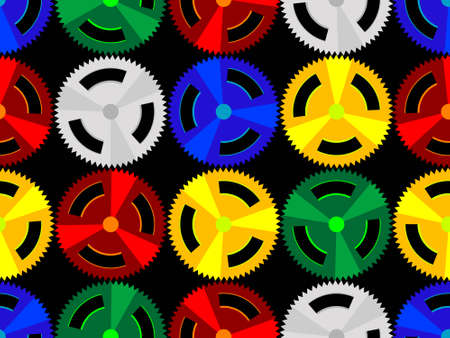 Seamless pattern from color gears in a vectorのイラスト素材