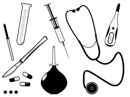 The medical tool of the doctor in a vectorのイラスト素材