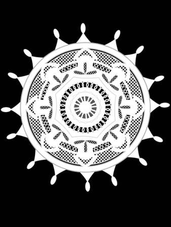 Openwork knitted napkin for utensils in a vectorのイラスト素材