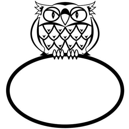 Frame - a bird an owl in a vectorのイラスト素材