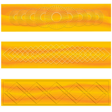 Wooden boards with a carved pattern for furnish in a vectorのイラスト素材