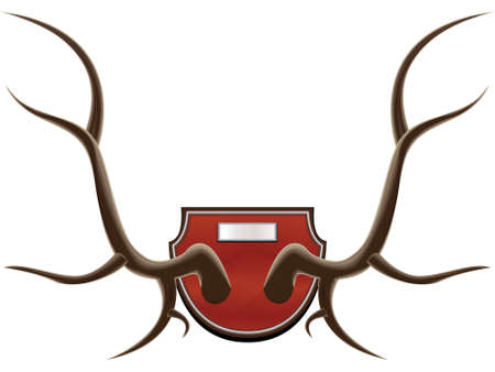 The hunting trophy - horns of a deer in a vector isolatedのイラスト素材