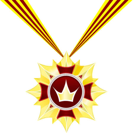 Gold award with jewelry diamonds and rubiesのイラスト素材