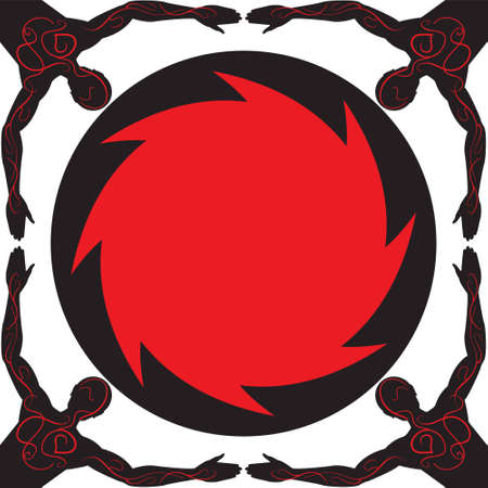 Background - a silhouette of the person and a frame for an inscription in a vectorのイラスト素材