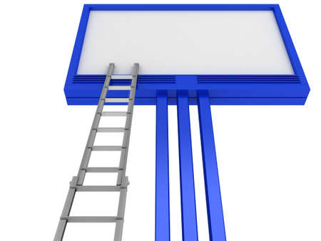 Background an empty road publicity board isolated on a white backgroundの写真素材