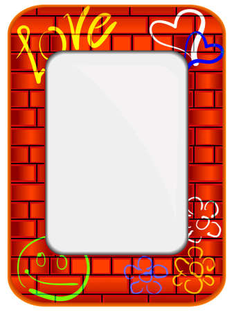 Frame a bricklaying with inscriptionsのイラスト素材
