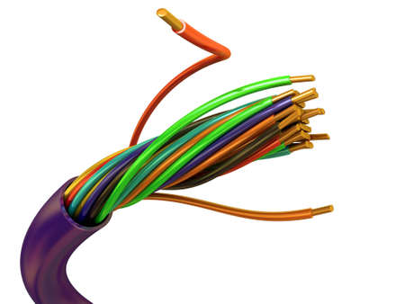 Copper wires in a plastic environment for connection 