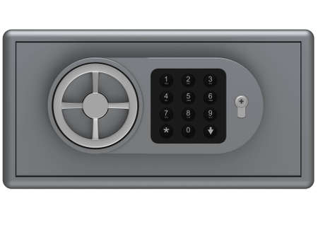 Bank the safe a cell for storage of values isolated on a white backgroundの写真素材