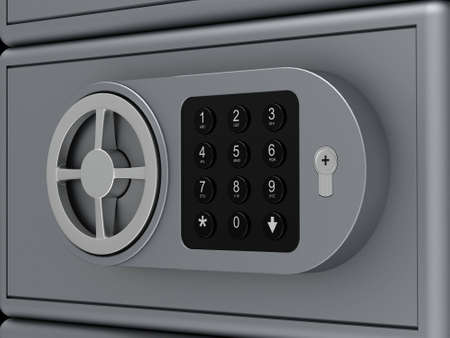 Bank the safe a cell for storage of values isolated on a white backgroundの写真素材