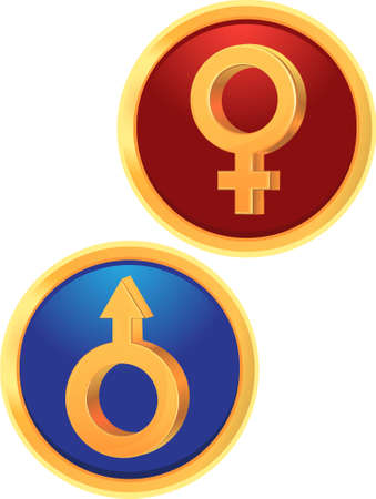 Signs Venus and Mars - symbols of the man and the woman のイラスト素材