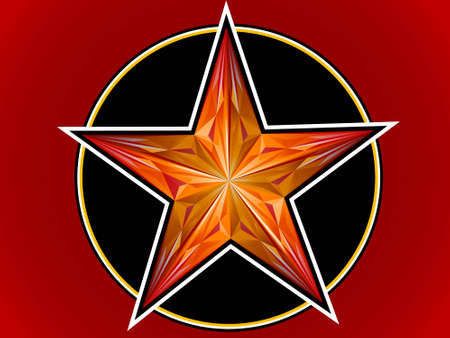 Symbol of a five-pointed star from a rubyのイラスト素材