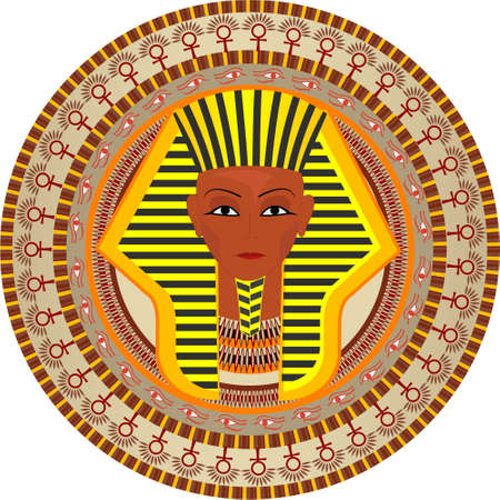 Stylization a background with the pharaon of Egypt in a vectorのイラスト素材
