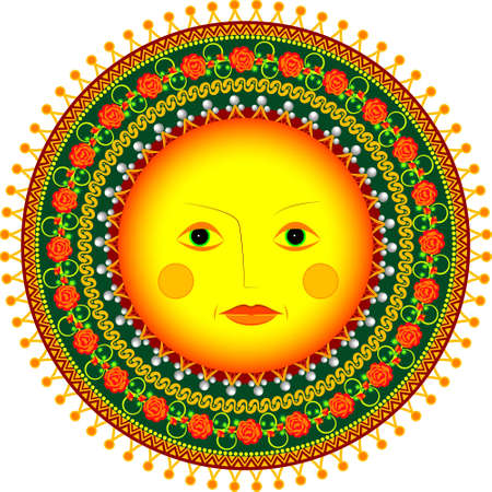 The sun stylized in Russian style in a vectorのイラスト素材