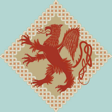 Medieval heraldic symbol a griffin のイラスト素材