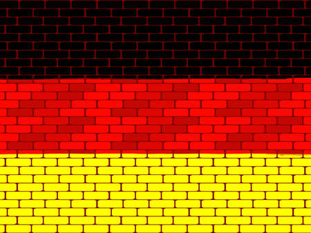 Background a flag of Germany on a brick wall in a vectorのイラスト素材