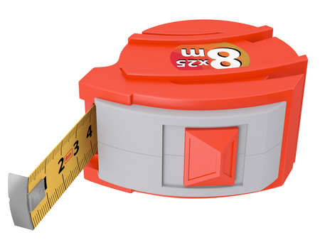 The tool a measuring tape in the plastic case 3dの写真素材