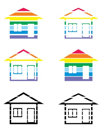Picture of houses in different versionsのイラスト素材