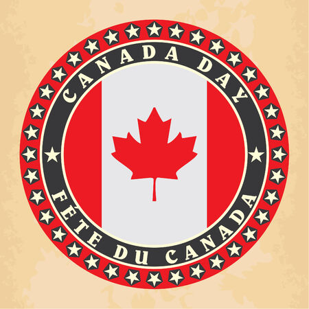 Vintage label with Canada Day. Vectorのイラスト素材