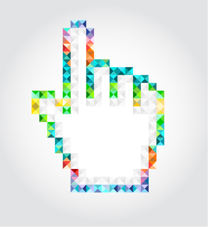 Abstract  pixalated hand. のイラスト素材