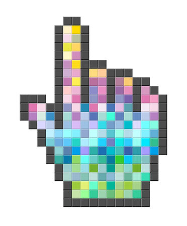 Colorful pixelated computer cursorのイラスト素材