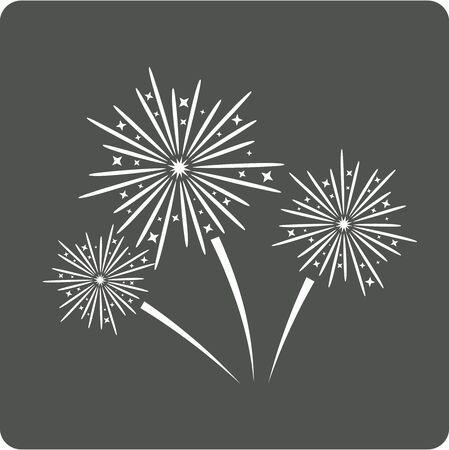 Fireworks sign icon. Explosive pyrotechnic show symbol. Modern UI website navigation.  Vector illustrationのイラスト素材