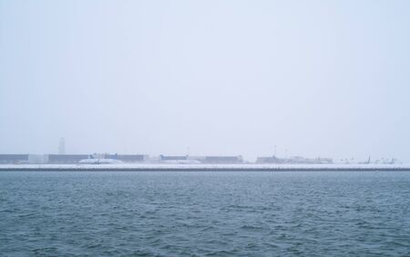 Boston Massachusetts, December 3rd, 2019: Logan Internation Airport Hit By A Snow Stormのeditorial素材