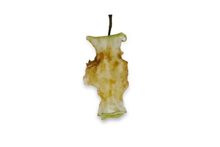 Apple core isolated on white backgroundの写真素材