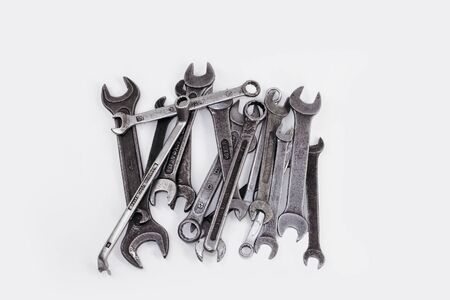 set of wrenches isolated on white background