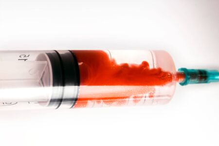Image of Bloody stains from syringe needleの写真素材