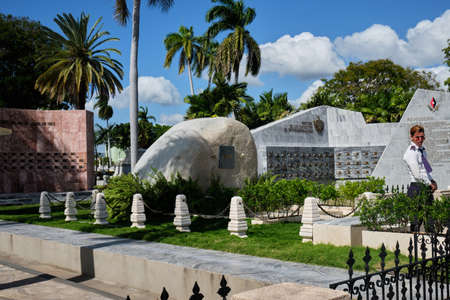 SANTIAGO DE CUBA, SANTIAGO DE CUBA PROVINCE, CUBA - January 12 2020 : Tomb of Fidel Castro at Santa Ifigenia Cemetery.のeditorial素材