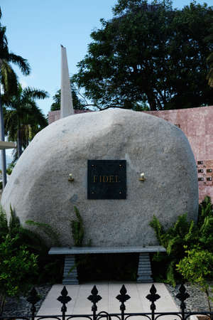 SANTIAGO DE CUBA, SANTIAGO DE CUBA PROVINCE, CUBA - January 12, 2020: Tomb of Fidel Castro at Santa Ifigenia Cemetery.のeditorial素材